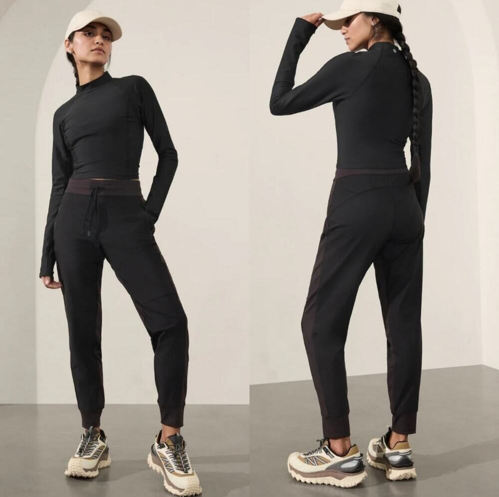 Athleta Black Headlands Hybrid Trek Jogger Womens Size 12 *EUC 486183